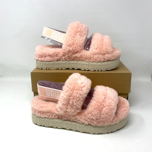 UGG Shoes - UGG Logo Women's Size 1120876 PDS OH FLUFFITA Slides Light Pink Slippers Sandals